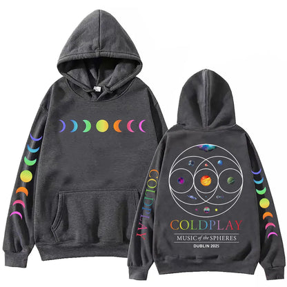 Cold-play 2025 Music of the Spheres World Tour Hoodie Harajuku Hip Hop Pullover Tops Sweatshirt Gift