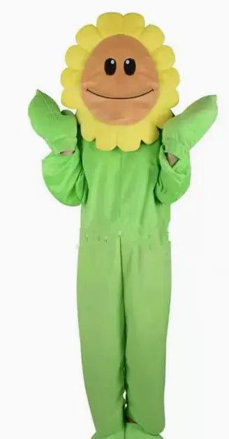 New Girls Boys Scary Zombies Costume Adult Zombie Sunflower Pea Shooter Costume Suit For Halloween Sunflower Stage Show Costumes
