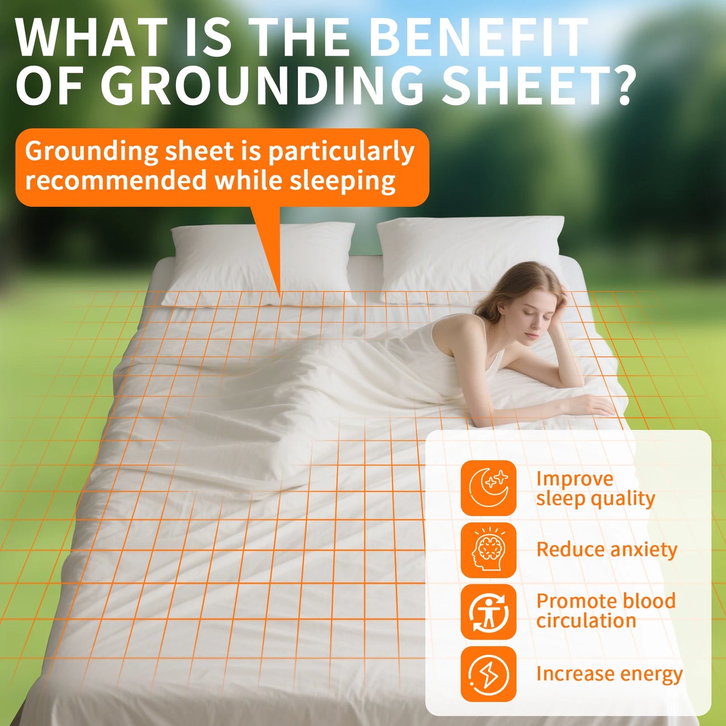 Grounding Bed Sheet with Organic Cotton Natural Wellness Healthy Earth Energy Mat