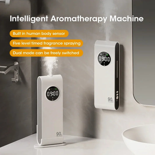 Automatic Sensor Aromatherapy Machine Wall-Mounted Fragrance Usb Rechargeable Deodorant Home Fragrance With Clock FunctionUltrasonic DiffusersGoWisse.com