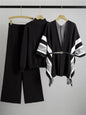 Korean Elegant Knitted 3 Piece Sets Women Sweater Pullover+chic Design Shawl Tops Conjuntos High Waist Wide Leg Pants Outfit New