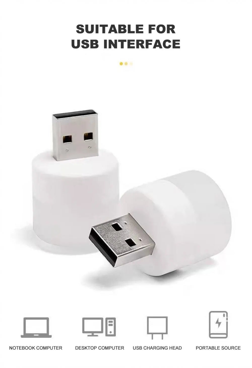 USB Night Light Mini LED Night Light USB Plug Lamp Power Bank Charging USB Book Lights Small Round Reading
