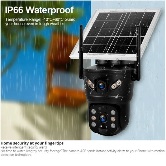 4G Camera Solar V380 Dual LensPIR Human Detection Night Vision Waterproof Security Video IP Camara 8MP 4K Battery CCTV Monitor