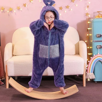 Adult Kids Costume Home 4 Colors Funny Tinky Winky Anime Tele baby tubbies Laa-Laa Po Soft Long Sleeves Piece Pajamas Costume
