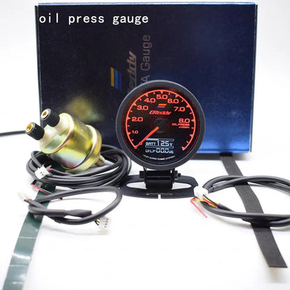 7 Color Car GReddi LCD Digital Display Turbo Boost Water Temp Oil Temp Oil Press Racing Meter Fuel Pressure Air Fuel Ratio Gauge