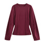 TRAFZA Women New Fashion Slimming 2-Piece Set Double-Sided Fabric O-Neck Long-Sleeve Top+Elegant Stretch Long Pants Female Suit