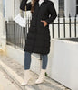 New Hooded Down Coats Women Medium Long Slim Fit Down Parkas Winter Warm Solid Casual Zipper Coat Stylish Outwear Autumn Jackets