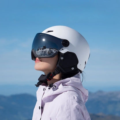 Ski Helmet Men Snow Goggles In One Anti-Impact Skiing Helmet For Adult Women Ski Skateboard Snowboard Safety Helmet Female Male