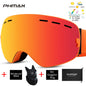 PHMAX Ski Goggles Men Snowboard Glasses Women Winter Outdoor Snow Sunglasses UV400 Double Layers Lens Anti-Fog Skiing Goggles