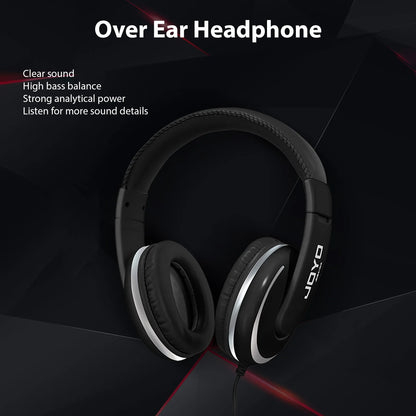 JOYO Over Ear Headphone Wired Headphones Stereo Sound Headsets 40mm Driver Comfortable Headphones Clear Balanced Sound