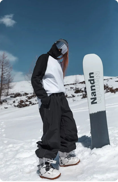 Men's Women's Single Board Waterproof Loose Fit Wear Resistant Professional Double Board Ski Pants Snowboard Pants Men