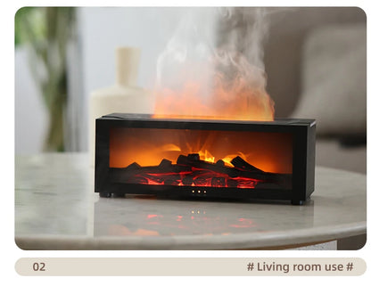 Creative Fireplace Aroma Diffuser Essential Oil Air Humidifier Difusor Remote Control Desktop Decoration for Home Holiday Gift
