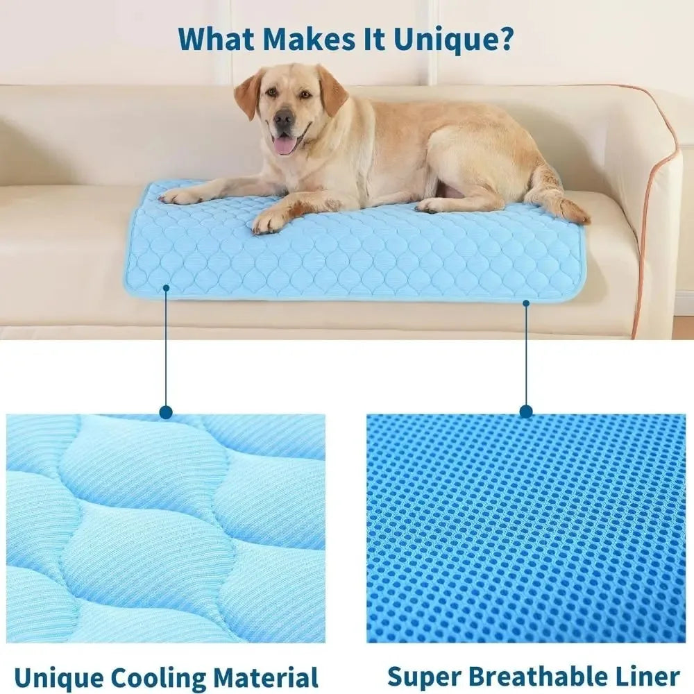 Dog Cooling Mat Summer Pad Mat For Dogs Cat Ice Silk Blanket Sofa Breathable Pet Dog Bed Summer Washable For Small Large Dog Cat