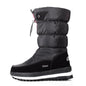 Winter thick women's snow boots Warm Plush Mid-calf Boots Non slip Waterproof  Platform Snow Boot Casual Female White shoes