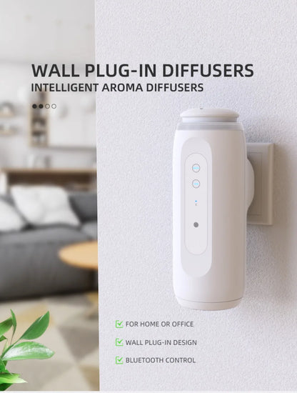 Waterless Essential Oil Diffuser Wall Plug Aroma Oil Diffuser Cool Mist Electric Scent Machine Smart Bluetooth Control For HomeElectric DiffusersGoWisse.com