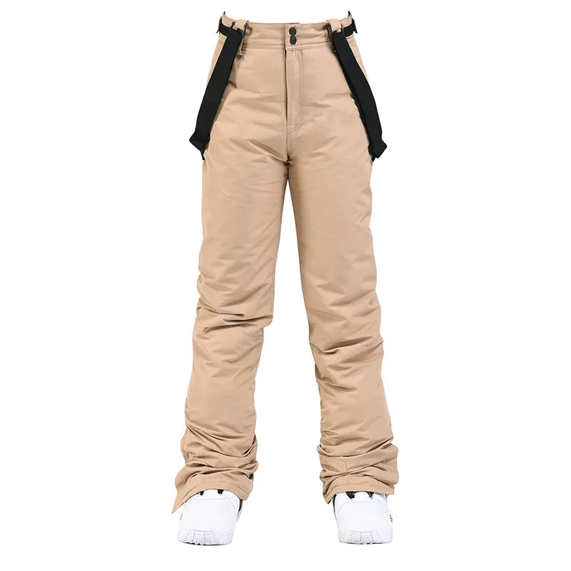 Cheap Women's and Men's Ice Snow Pants Outdoor Snowboarding Clothing Strap Trousers Skiing Suit Wear 10K Waterproof