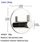 High Quality 304 Stainless Steel Self Adhesive Hooks Shower Bath Hook Kitchen Hanger Bathroom Hook Household Wall Hanger