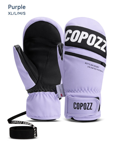 COPOZZ New Upgrade Thicken Ski Gloves Winter Men Women 3M Thinsulate Thermal Snowboard Gloves Waterproof Warm Mittens Ski Gloves