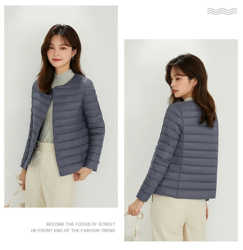 Top Grade 90% White Duck Down Women Ultra Lightweight Packable Line Jackets 2023 New Autumn Winter Keep Warm Puffer Coats