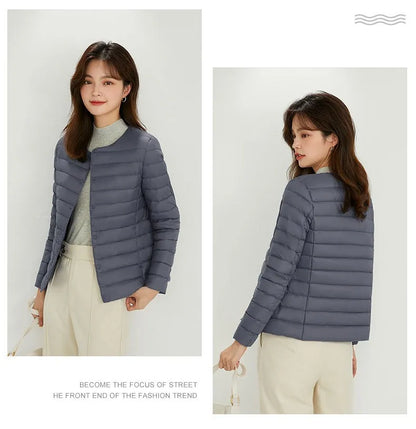 Top Grade 90% White Duck Down Women Ultra Lightweight Packable Line Jackets 2023 New Autumn Winter Keep Warm Puffer Coats