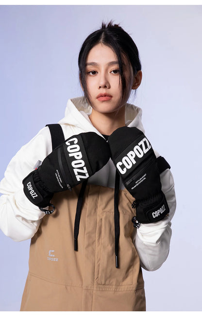 COPOZZ New Upgrade Thicken Ski Gloves Winter Men Women 3M Thinsulate Thermal Snowboard Gloves Waterproof Warm Mittens Ski Gloves