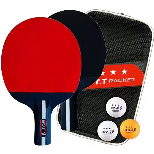 Professional Table Tennis Racket Set with 2 Paddles And 3 Balls - Includes Storage Bag Ping Pong Kit for Sports Enthusiasts