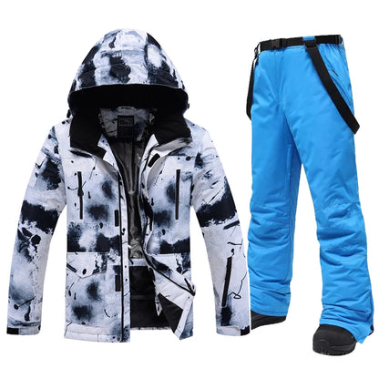 Winter -30 Degree Ski Suit For Men Windproof Waterproof Thick Warm Skiing Jacket Snow Pants Outdoor Male Snowboarding Clothing