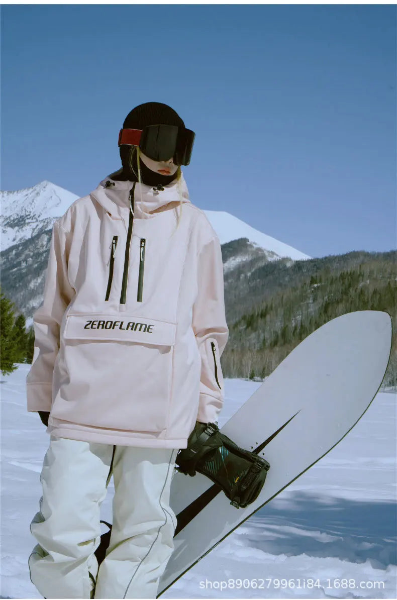 3L Ski Wear Women Man Hooded Sweater Reflective Trend Ski Coat Thickened Warmth and Waterproof Ski Equipment Ski Jacket Women