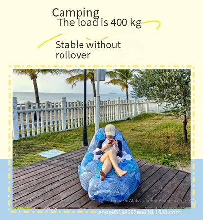 Portable inflatable lounge chair, lazy lounge chair, comfortable outdoor inflatable sofa, breathable inflatable bed, waterproof
