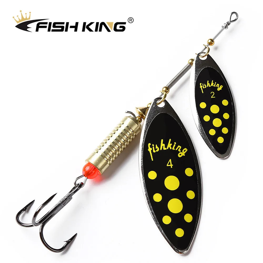 FISH KING Fishing Spinner Blade Metal Lure Double Spinnerbait Hard Artificial Lure Jig Items 115mm 20g