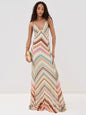 GACVGA Sexy Crochet V Neck Halter Maxi Dress Women New Summer Fashion Sleeveless Backless Slim Knitted Long Dress