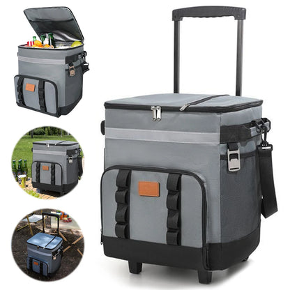 Picnic Trolley Box Leak Proof Large Thermal Food Delivery Box Detachable Portable Lunch Backpack for Outdoor Car Travel&Takeout