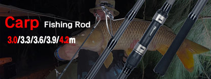 BIUTIFU 3.75lbs Telescopic Carp Fishing Rods 3.0/3.6/3.9/4.2m T800 Carbon Travel Spinning Surfcasting 40-180g Lake Sea Hard Pole