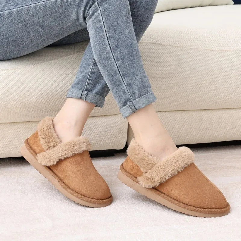Asgard Women's Winter Fuzzy Cotton Shoes Indoor Warm Memory Foam Anti-Slip Snow Boots Lady Comfortable Soft Casual Houes Slipper