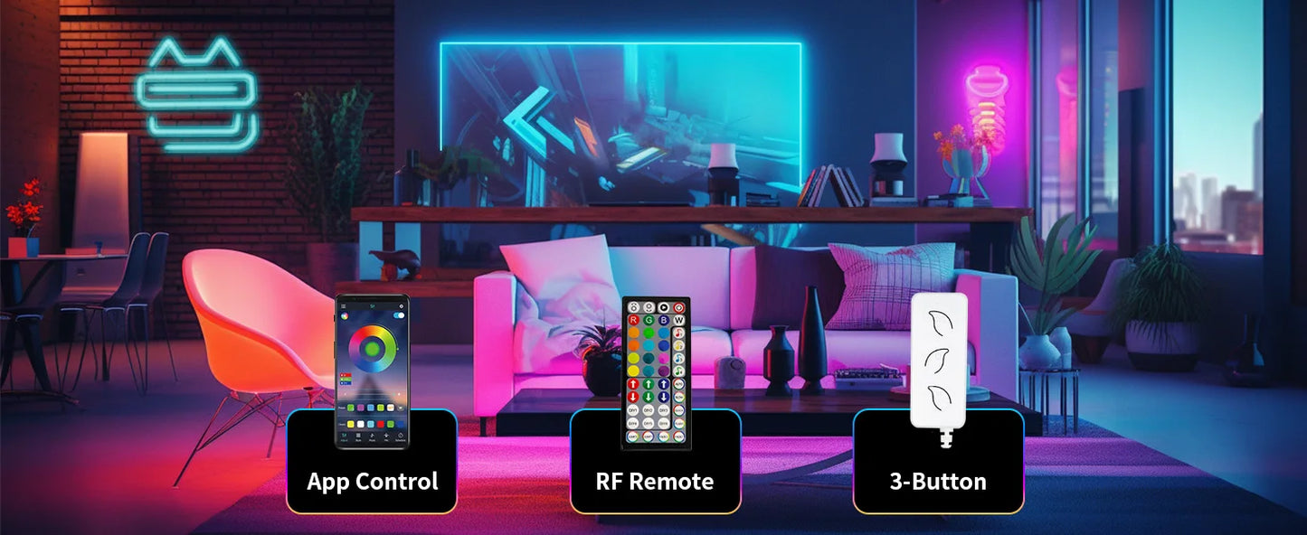 Smart App LED Strip Lights SMD 5050 RGB APP Remote Control Flexible Ribbon Diode Lamp Tape TV Backlights Game Room Home Decor