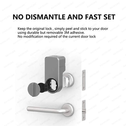 RAYKUBE A1 Pro Tuya BEL Smart Door Lock Set with Fobs/ Keypad/ Smart Key Tuya Remote Unlock Work with Alexa Google Assistant