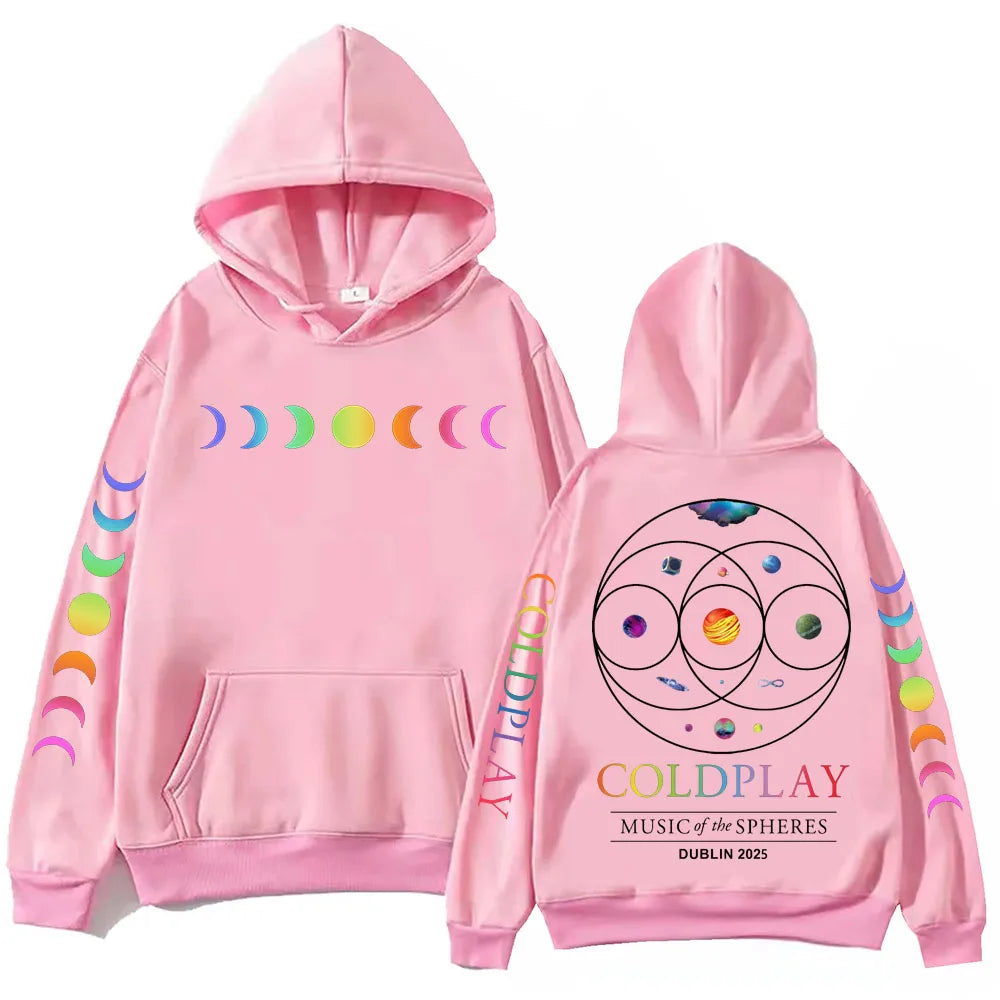Cold-play 2025 Music of the Spheres World Tour Hoodie Harajuku Hip Hop Pullover Tops Sweatshirt Gift
