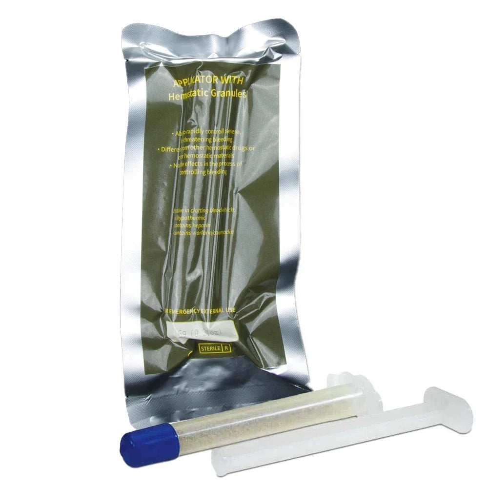 6g Chitosan Powder Applicator with Fast Hemostatic Granule Bandage Medical Care for Tactical Emergency External Use Survival Kit