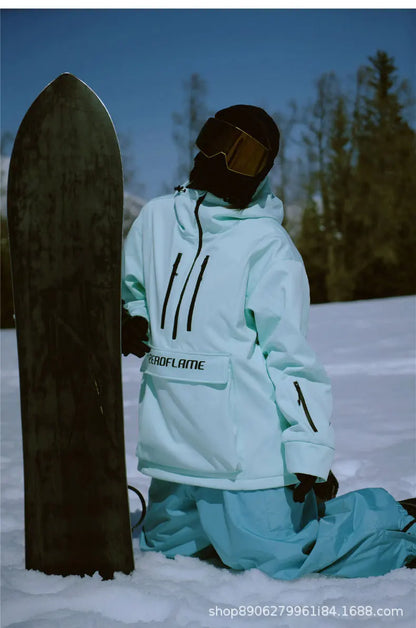 3L Ski Wear Women Man Hooded Sweater Reflective Trend Ski Coat Thickened Warmth and Waterproof Ski Equipment Ski Jacket Women