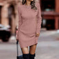 Autumn and winter new women's clothing fashionable temperament sexy round neck long sleeved hip hugging sweater women's dress