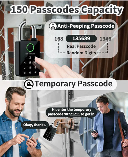 Tuya Password Bluetooth Padlock Touch Screen RFID IC Card Key Home Security Waterproof Cabinet Electronic Bag Luggage Padlock