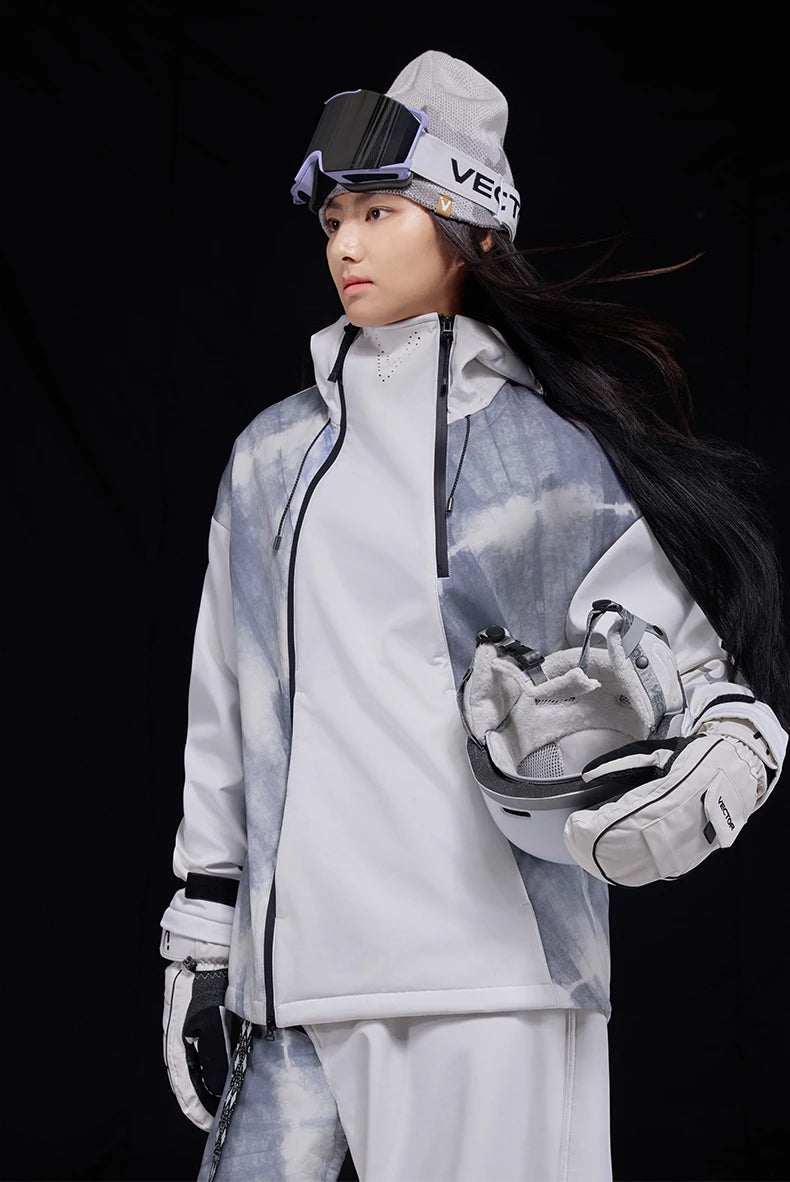 VECTOR Men and Women Splicing Skiing Skiing Top Waterproof Windproof Warm Durable Indoor and Outdoor Skiing Snowboard Jacket