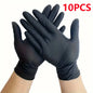 10/30/50PCS Heavy Duty Black Nitrile Gloves Disposable 8mil Industrial Raised Diamond Texture Gloves Mechanic Safety Work Gloves