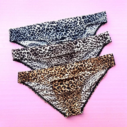 Men's Panties Leopard Printed Bikini G-String Low Waist Briefs Soft Pouch Temptation Lingerie Underwear Seamless Underpants