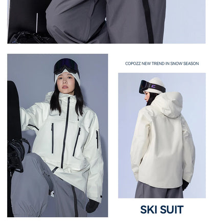 COPOZZ Skiing Coats Winter Warm Women Men Tracksuit Hooded Sports Snowboard Jacket Mountain Female Outwear Windproof Ski Clothes
