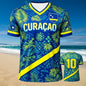 2026 Curacao Tribal Print Football Shirt Jersey Men Breathable Sport T-shirt National Team Inspired Casual Soccer Tops for Fans