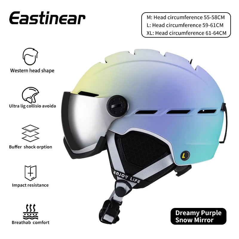 Eastinear 2024 New Safe All-in-one Warm Ski Helmet Breathable and Comfortable Outdoor Sports Ski Equipment for Men and Women