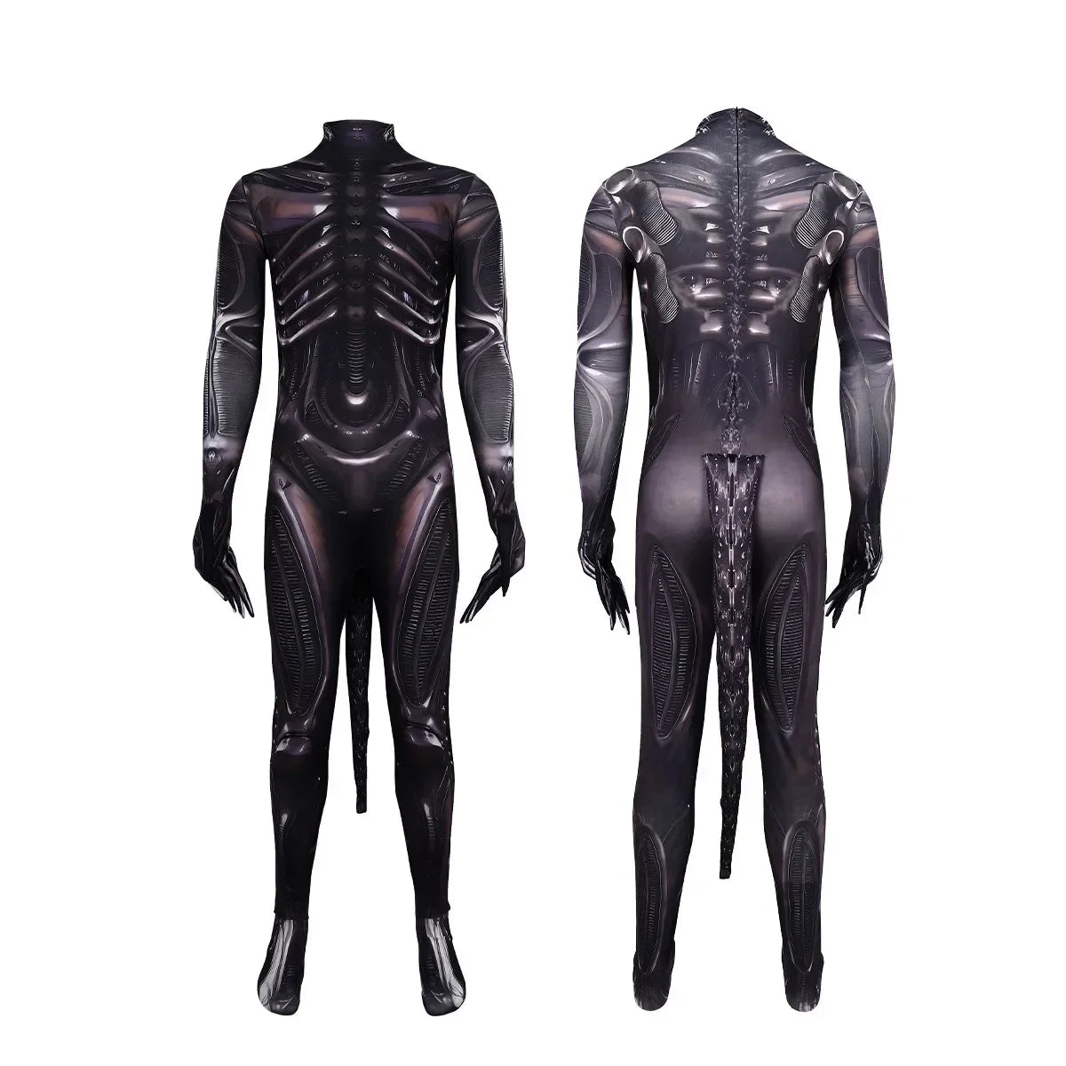 Alien Xenomorph Costume Kids Adult Sci-Fi Movie Romulus Head Mask Suit Scary Space Monster Outfit for Halloween Cosplay Costume