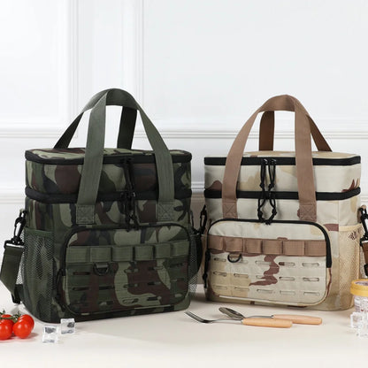 Camouflage Large-Capacity Tactical Thermal Cooler Lunch Bag Outdoor Insulated Leakproof Insulated Durable Portable Ice Pack