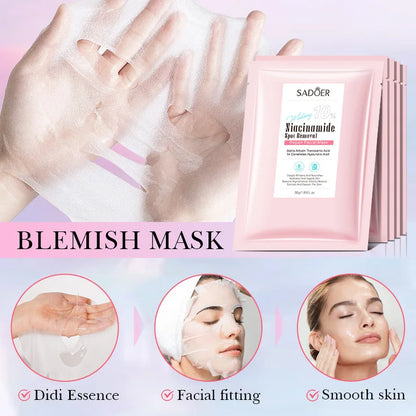 5pcs SADOER Nicotinamide Facial Masks Moisturizing Spot Removal Repair Brightening Hydrating Facial Masks Face Skin Care
